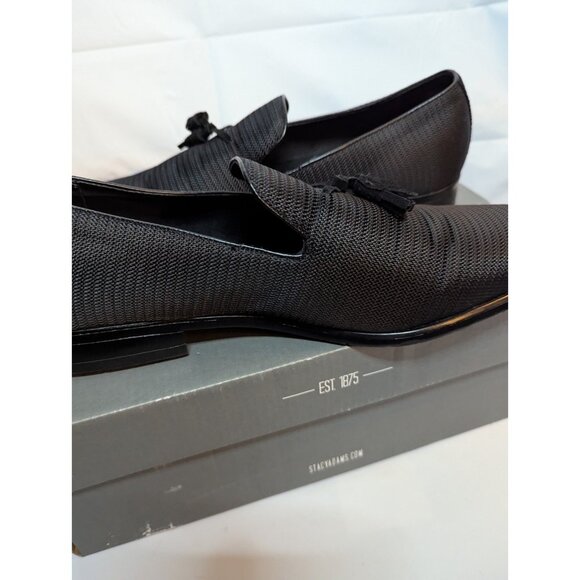 Stacy Adams Men’s Black Slip On Tazewell Loafers Sz 12 M Memory Foam Insoles - Picture 12 of 16